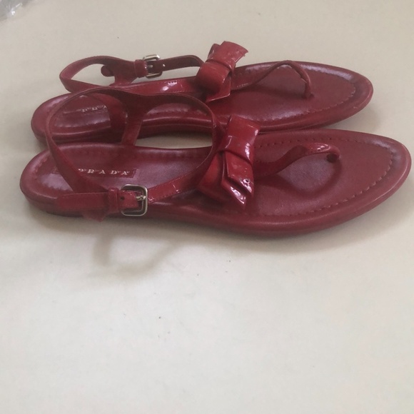 Prada Authentic Red Sandals Size 37.5 - Picture 11 of 16